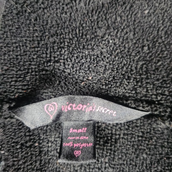 Victoria's Secret Terry Cloth Knit Sweater Cowl Neck S Black Cozy Casual Vintage - Picture 2 of 5